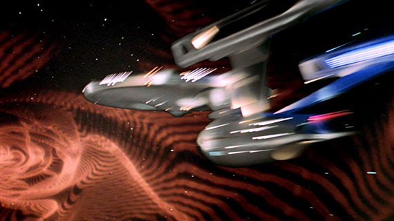 Spectacular visual effects, like the Enterprise speeding through a wormhole, left me speechless.